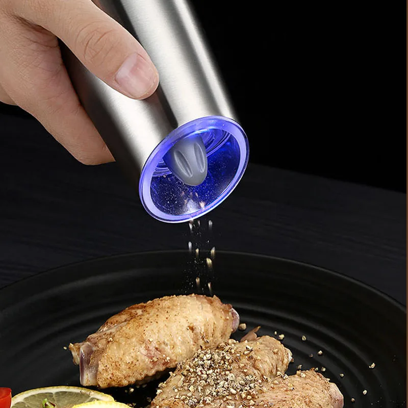 

Stainless Steel Black Pepper Mill Automatic Gravity Salt and Pepper Shaker Kitchen Weed Spice Tools