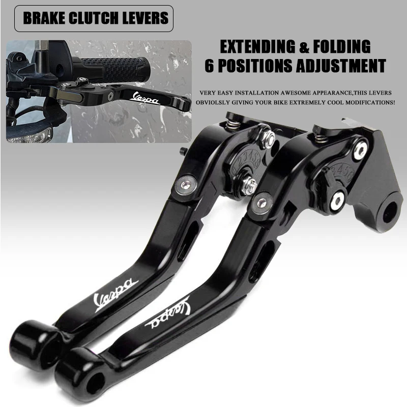 

Applicable Piaggio Vespa Granturismo 125/200 GTS 125/250 S125/150/300 Super CNC Folding&Extending Brake Clutch Levers