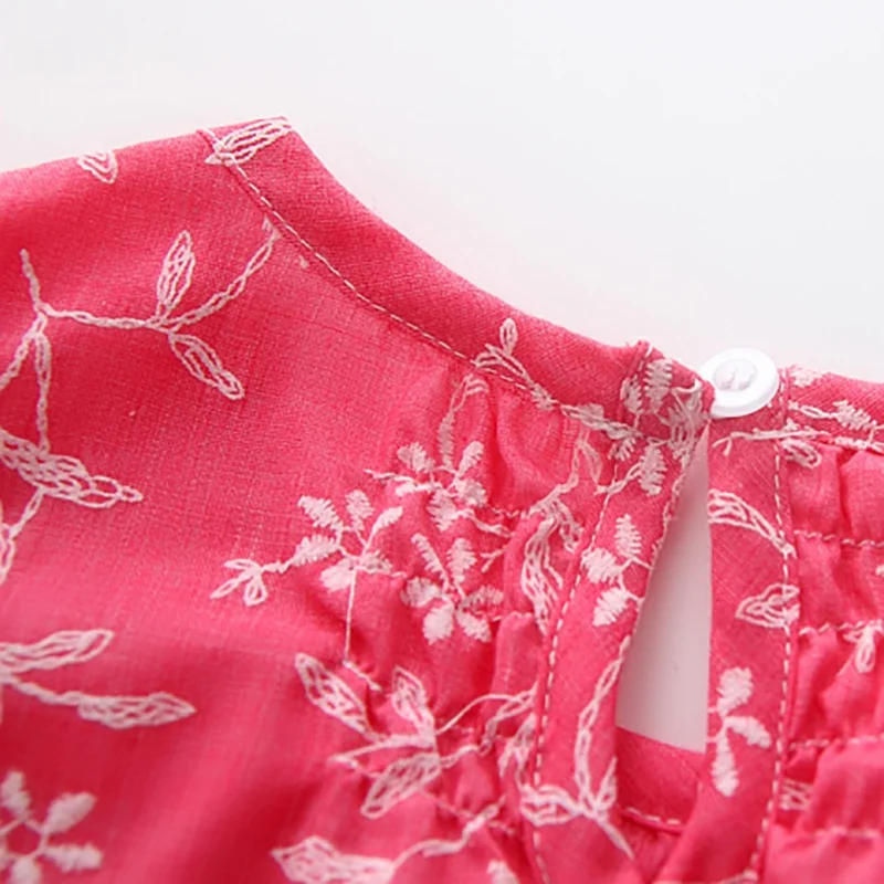 Повседневное летнее хлопковое платье Juba с цветочным принтом для девочек без