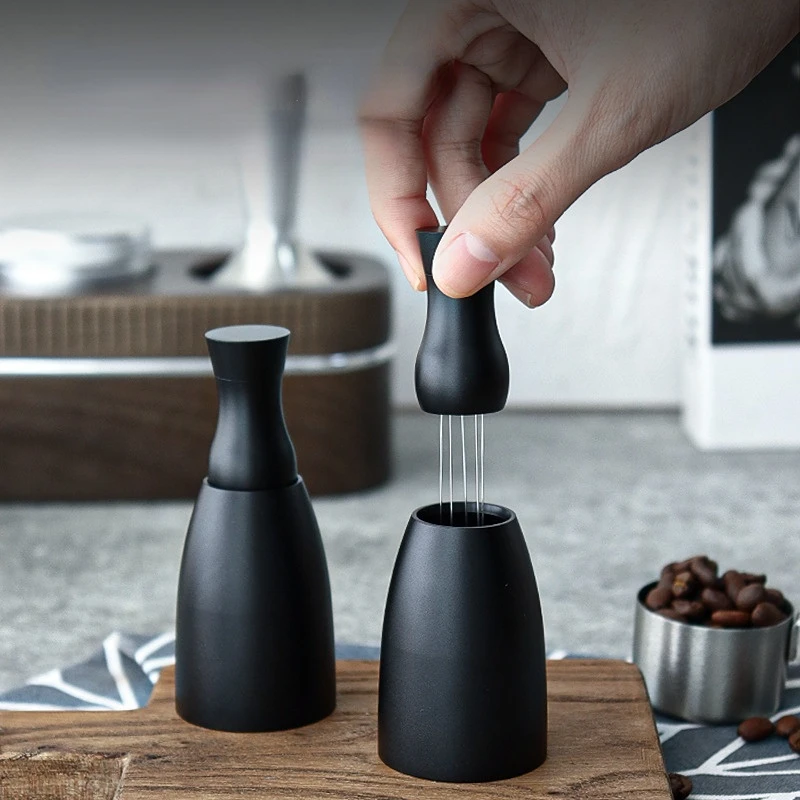 

Espresso Coffee Stirrer Stainless Steel Needles Powder Stirrer with Stand Professional Barista Hand Distribution Tool