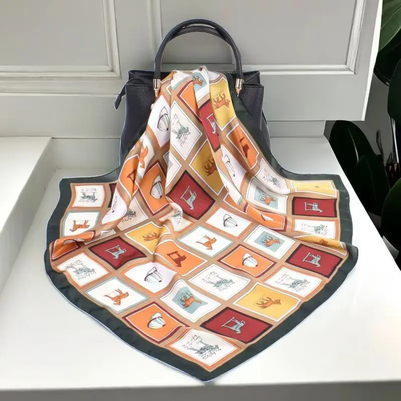 Роскошный брендовый женский шарф летние шелковые шарфы 70 см шали квадратный