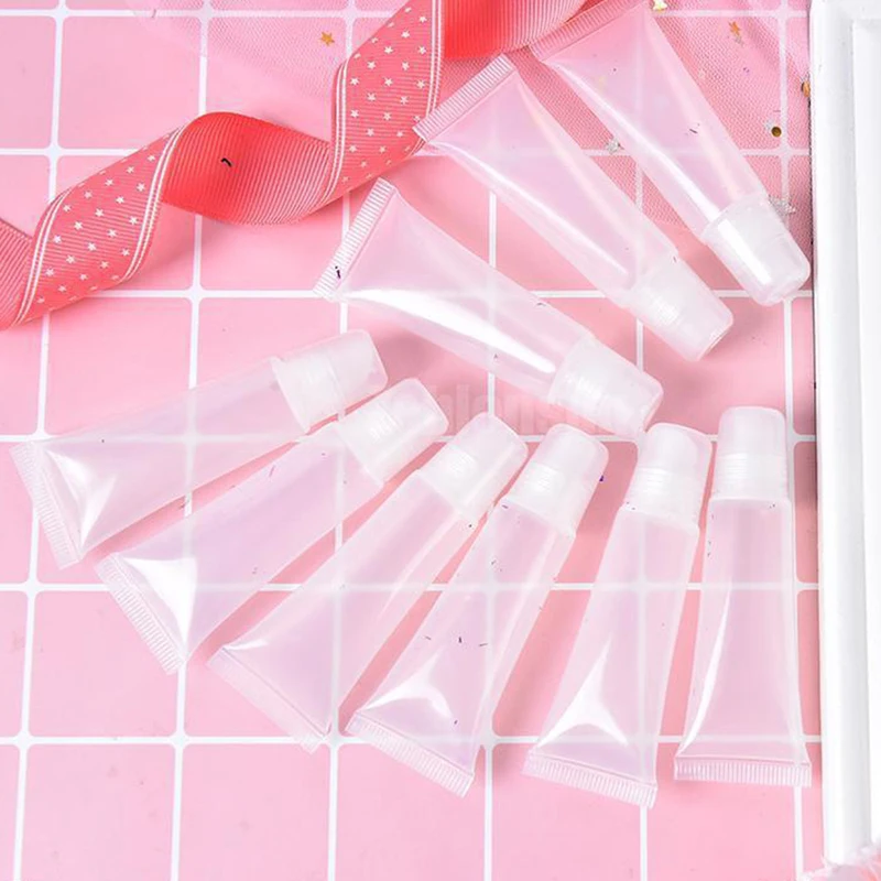 

10 pieces / Lip Lipstick transparent plastic 5ML bottle waterproof seal liquid storage sealed container empty can be refill