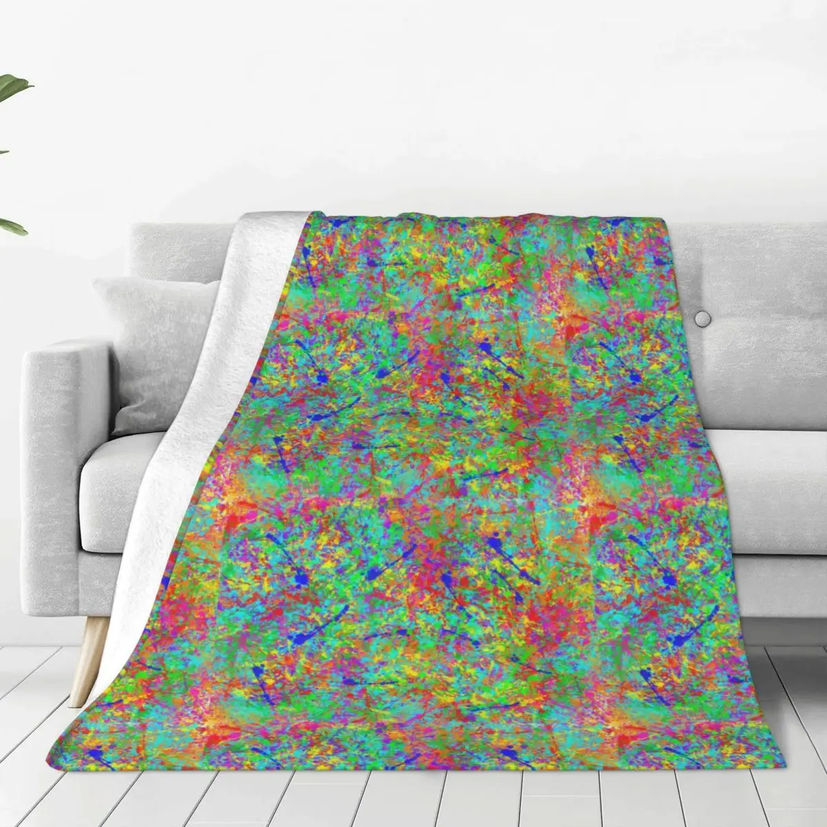 

Paint Splatter Grunge Soft Fleece Throw Blanket Warm and Cozy Comfy Microfiber Blanket for Couch Sofa Bed 40"x30"