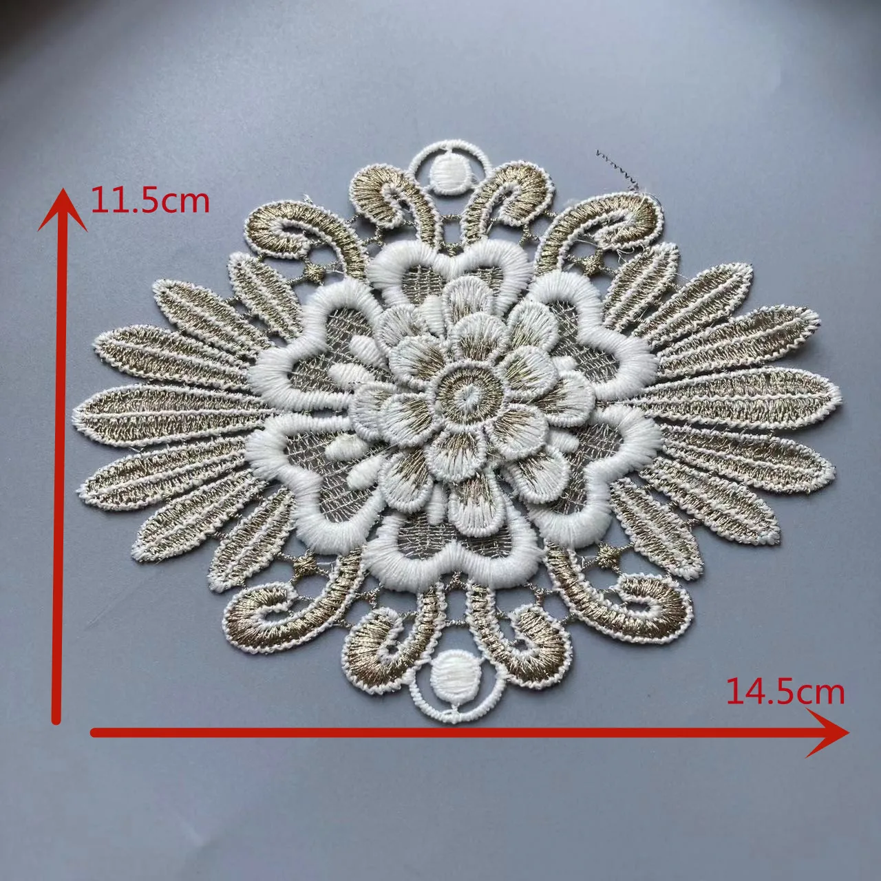 

2 pcs Embroidered Flower Mesh Lace Ribbon Applique Trims for Covers Curtain Home Textiles Sewing Strip Ribbon Lace Fabric 14.5cm