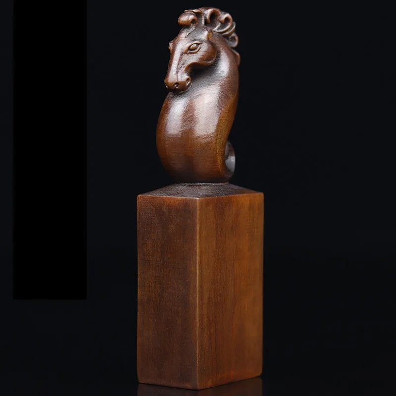 XS407- 10X2 8X2 Морской конек Печать Самшит Скульптура Животное Резьба по дереву Статуя