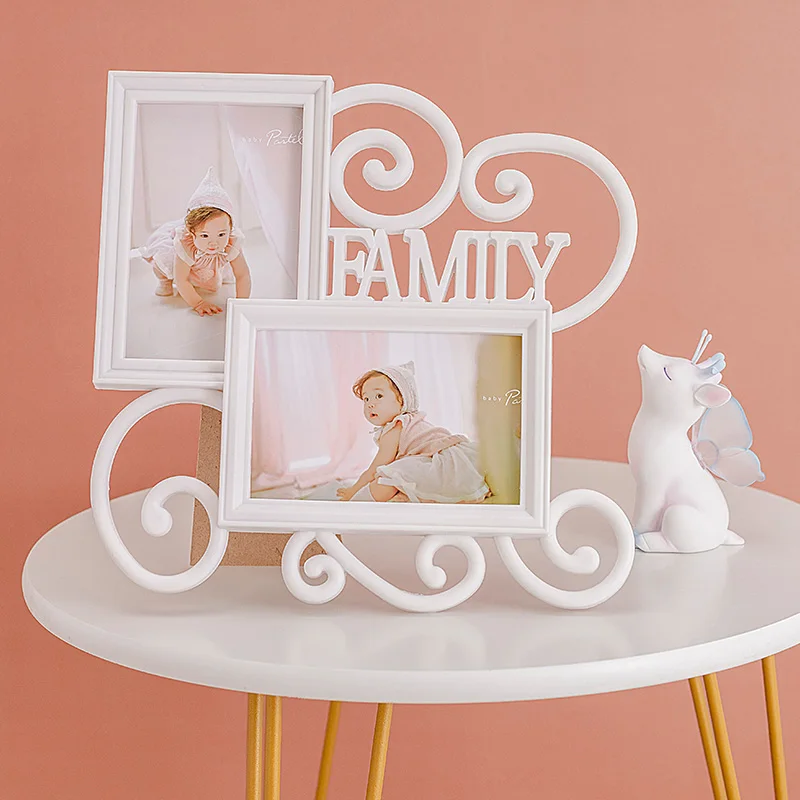 

Chinese Heart-shaped Photo Frame Home bedRoom Combination Photo Wall Frame Decoration Modern lovers' day Creative Gift Family
