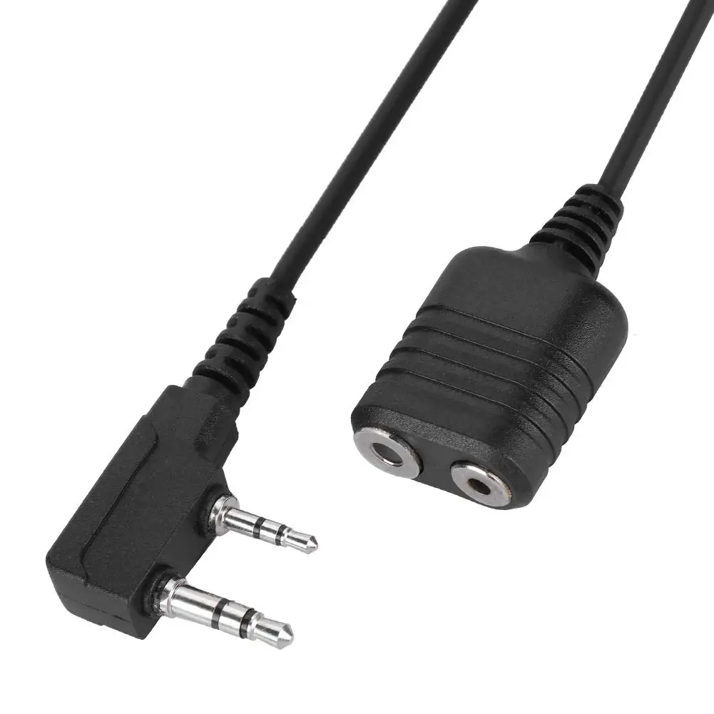Risenke K Type Walkie Talkie Accessories Cable for Kenwood Baofeng and All K-head Walkie-talkies 2-Pin Handheld Mic Cables
