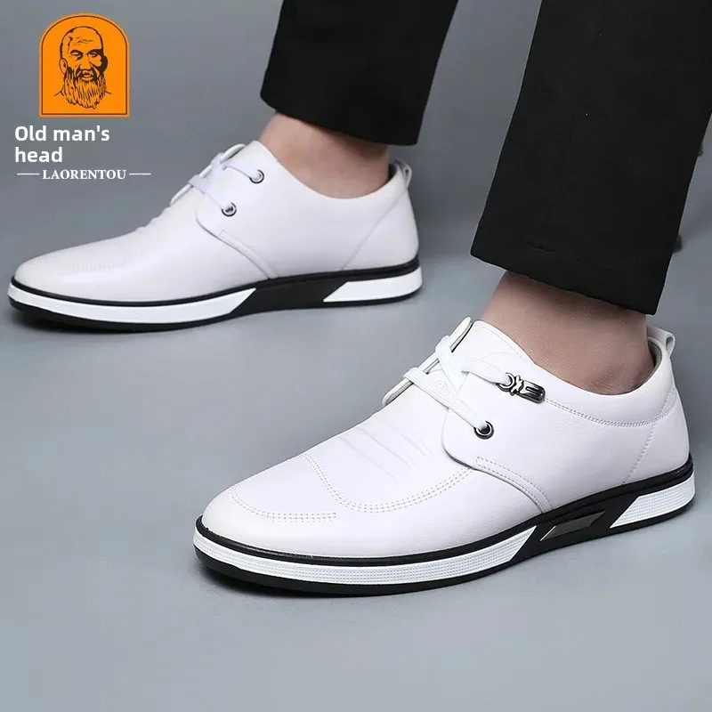 Прямая продажа от производителя повседневная кожаная обувь дышащая белая в