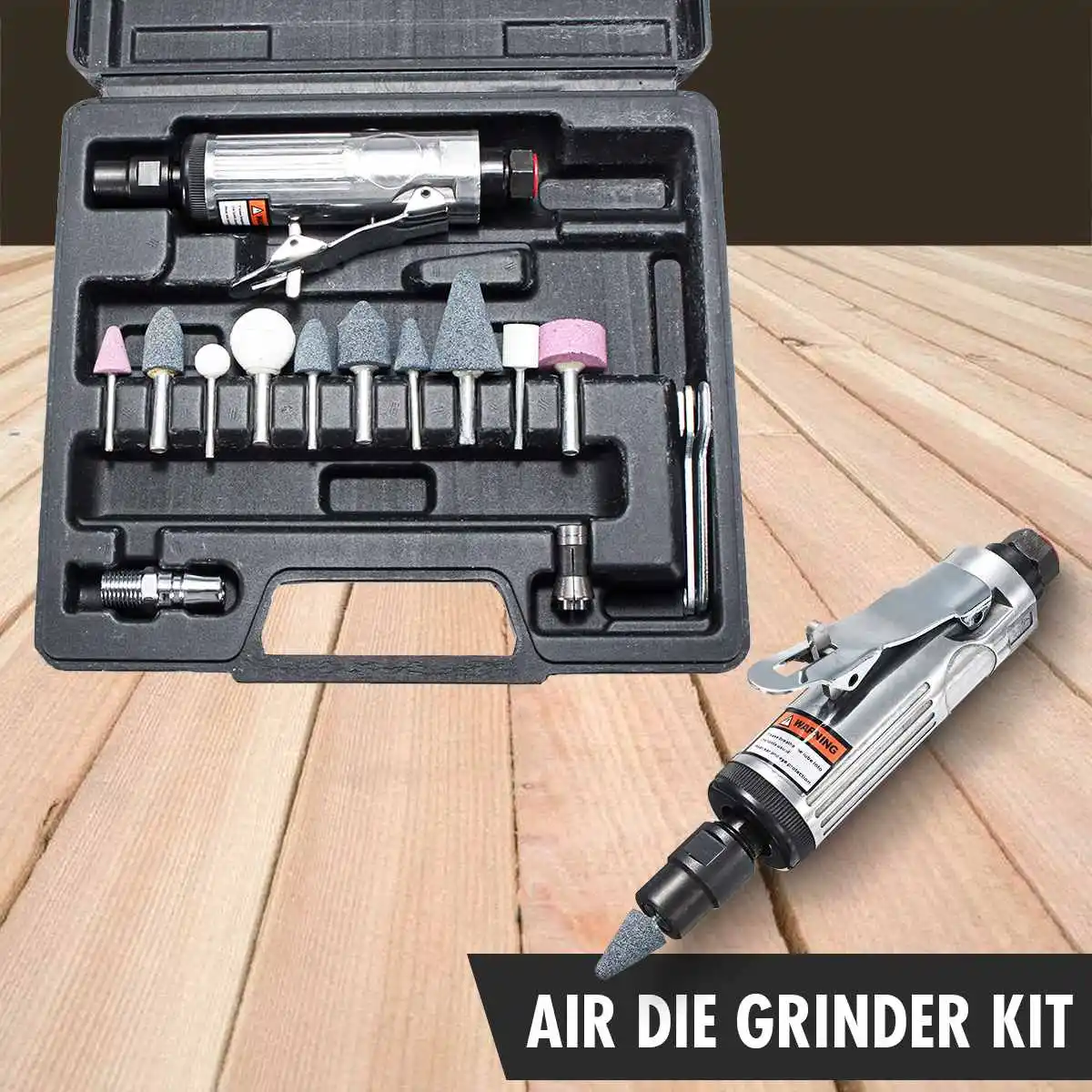 

16 Pcs Air Compressor Die Grinder Grinding Polish Stone Kit 1/4 Inch Air Grinder Mill Engraving Tools Kits Pneumatic Tools