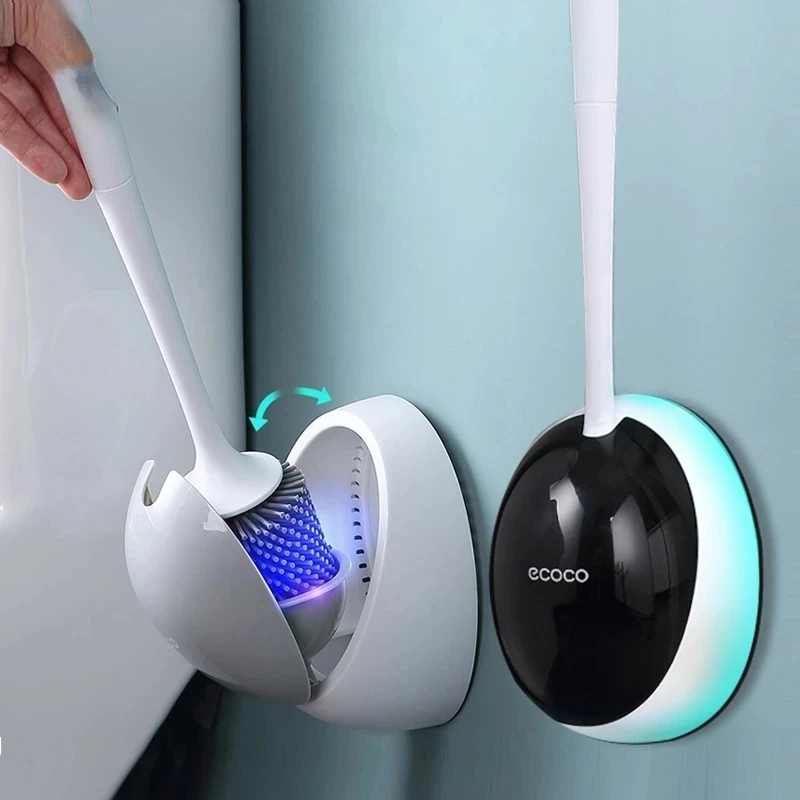 

Home Furnishing WIKHOSTAR TPR Silicone Toilet Brush WC Accessories Drainable Toilet Brush Wall-Mounted Cleaning Tools Bathroom A