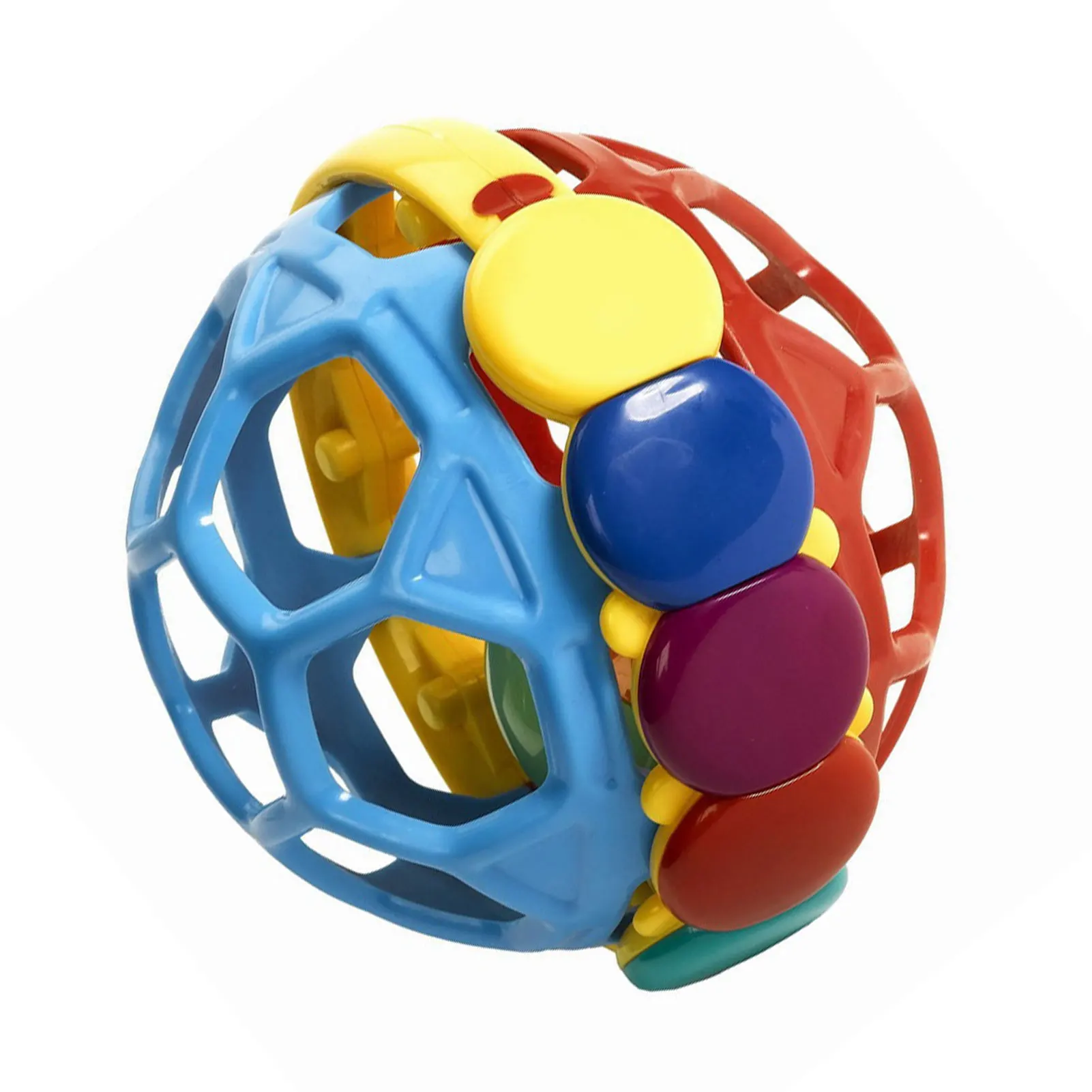 

Baby Toy Rattle Ball Bright Shakers Grab Toys Spin Rattles Climb Learning Balls For 0-12 Months Babies Soft TPU Teether