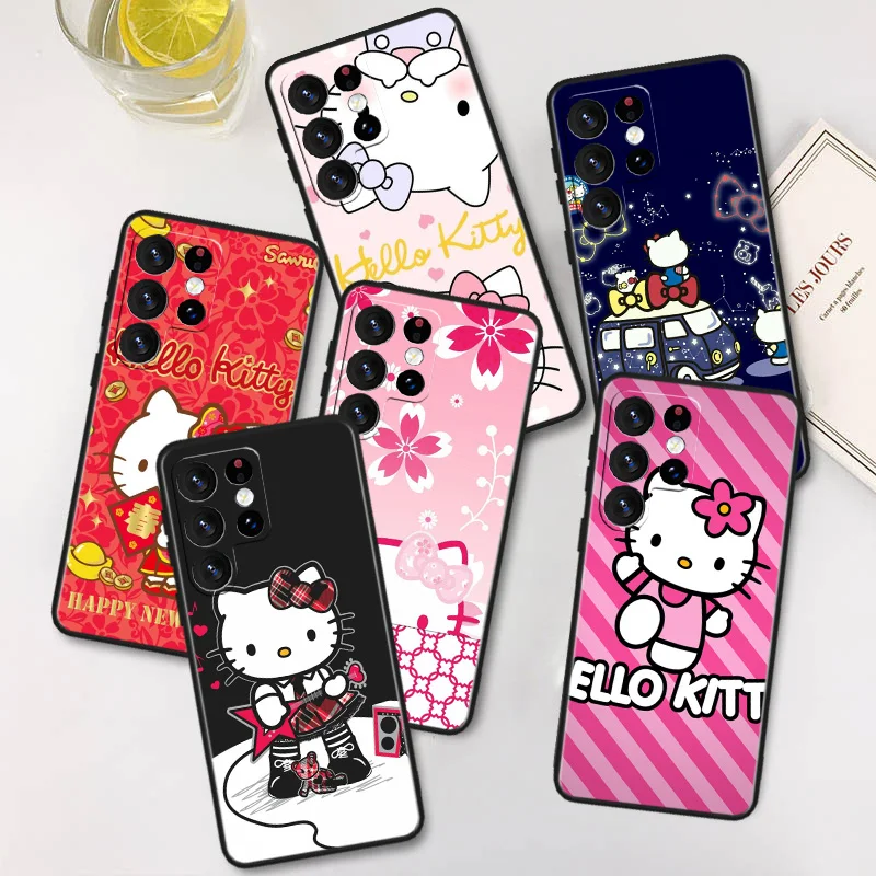 

Hot Hello Kitty Cartoon For Samsung A91 A81 A73 A72 A71 A54 A53 A52S A51 A42 A41 A34 A33 A21 A31 A23 lite Black Cover
