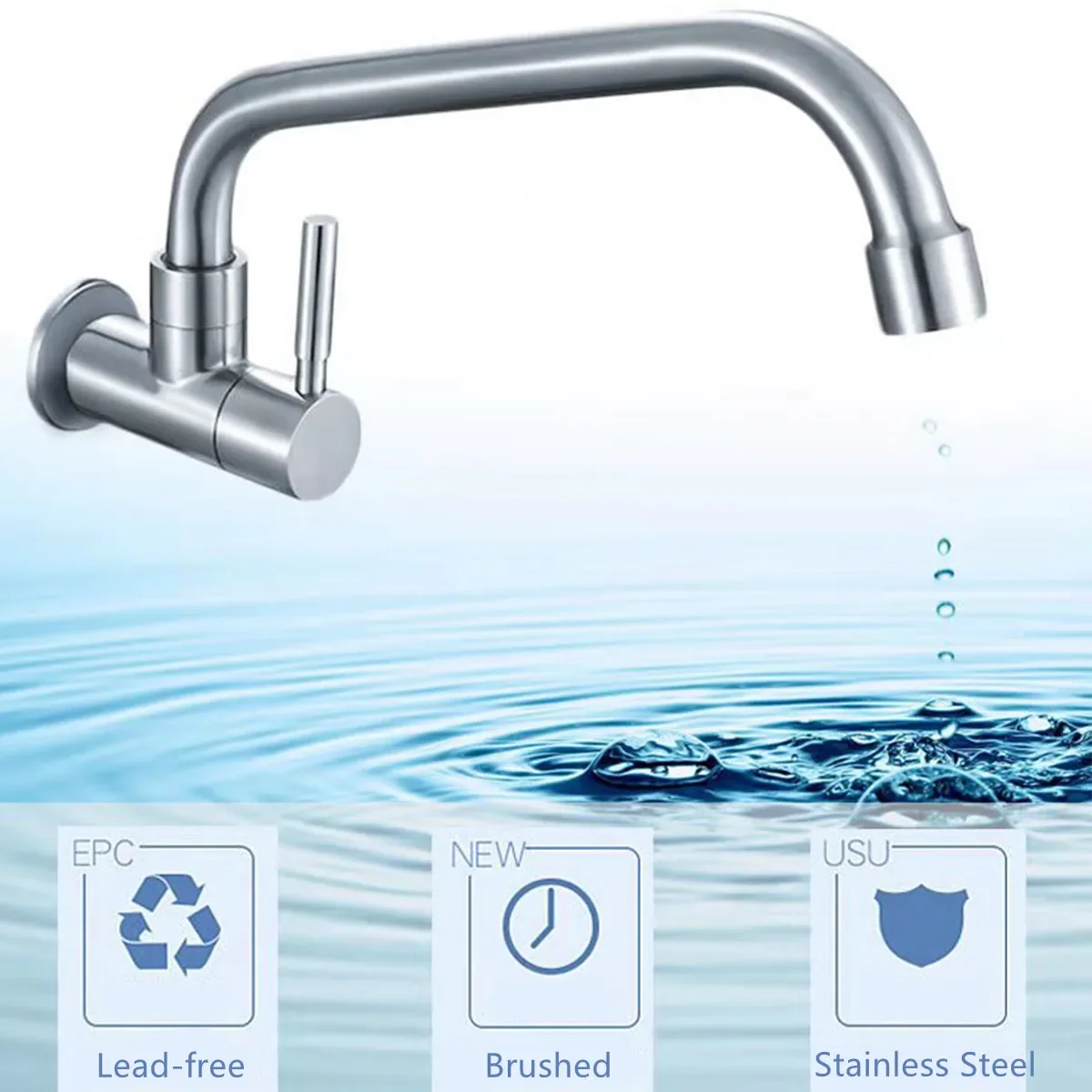 Смеситель из нержавеющей стали настенный кран для кухни G1/2