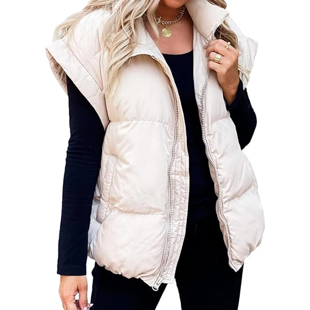 

Fashion Ladies Padded Vest Parkas For Women Warm Fly Sleeveless Warm Solid Outwear Quilted Casual Tops Jacket Coat Clothing