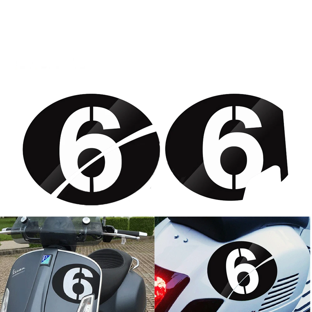 

For Vespa Series 2 Sei Giorni GTS 300 2019 2020 Motorcycle Decals Number 6 Case