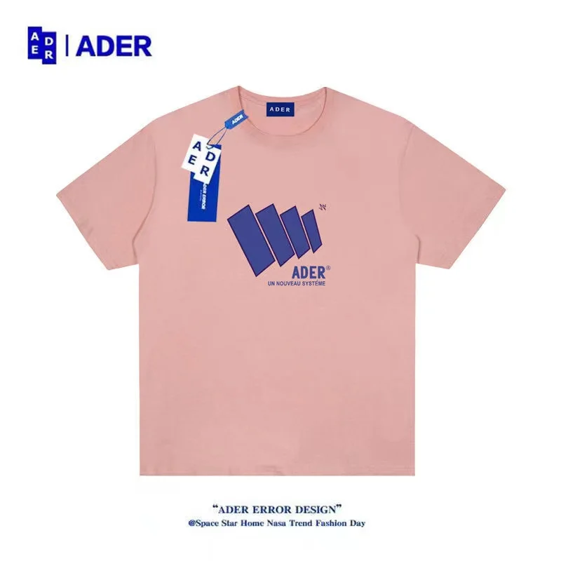 ADER Men and women couple letter printing round neck short sleeve all-match T-shirt Tees