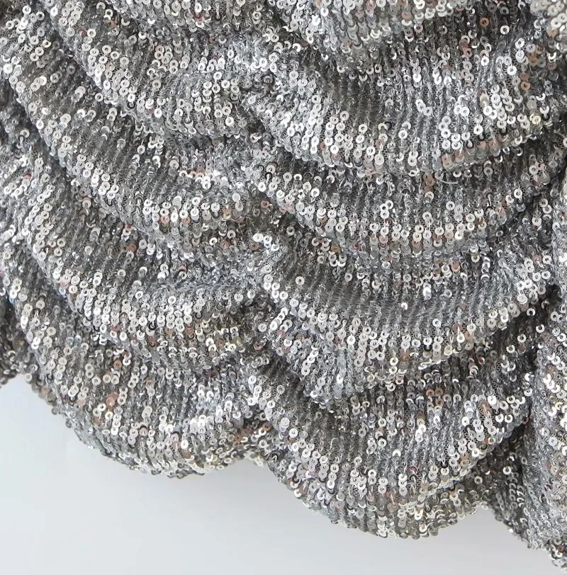 Летнее женское пикантное модное Плиссированное мини-платье TMODA1054 с блестками и