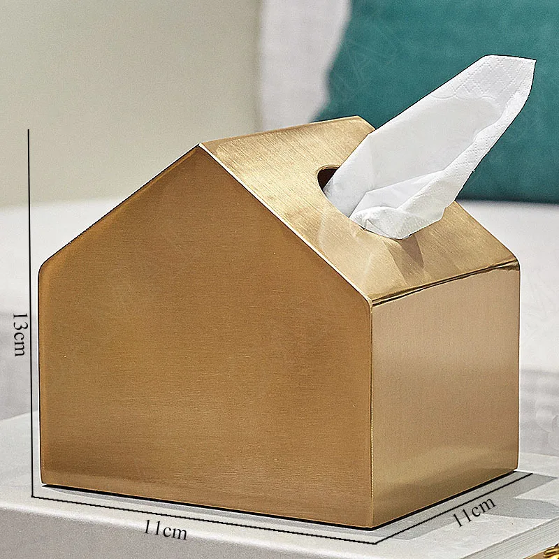 

European Gilded Metal Tissue Box Fawn Decoration Box Magnet Adsorption Animal Napkins Organizer Dining Table Home Decoration