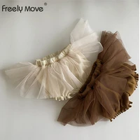 freely move fashion baby girls tulle tutu bloomers infant newborn diapers cover short skirts girls skirts solid color baby skirt