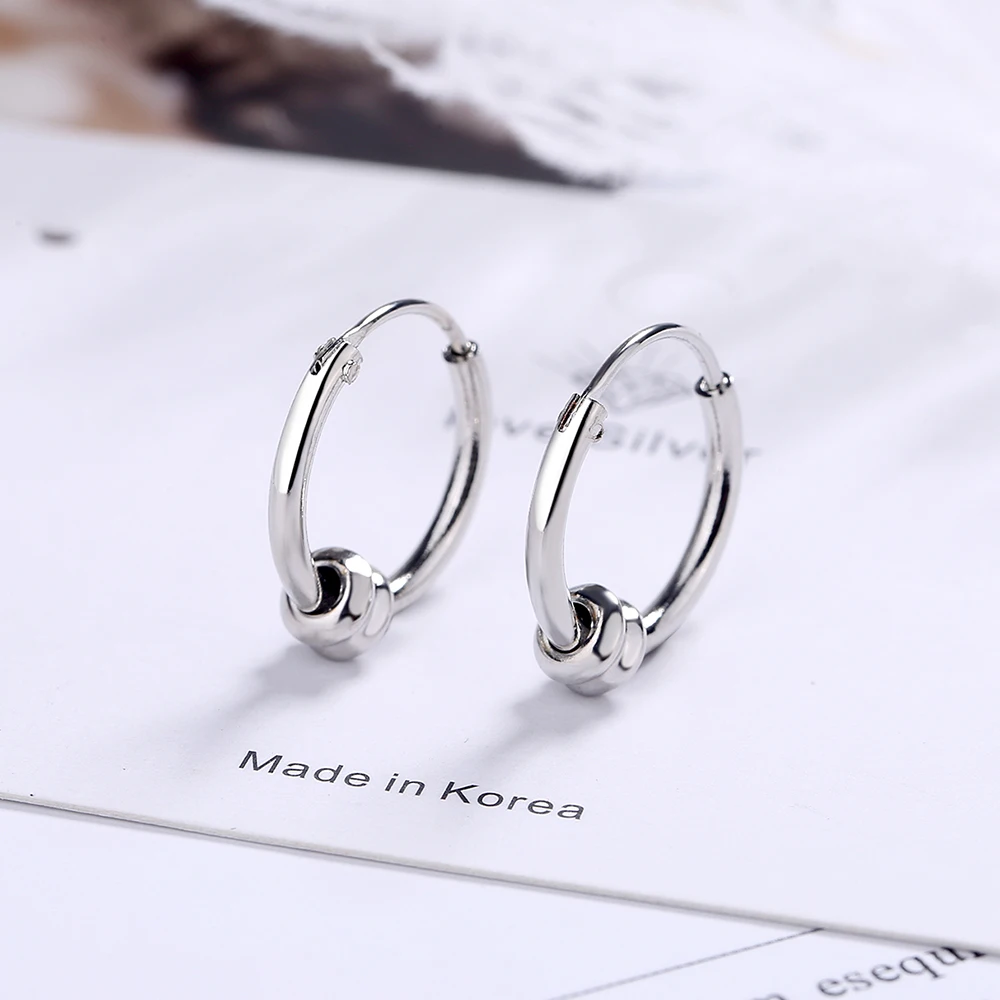 

Wholesale S925 Sterling Silver Women Fashion Jewelry High Quality Thai Fungus Circle Trendy Simple Hoop Earrings Gift