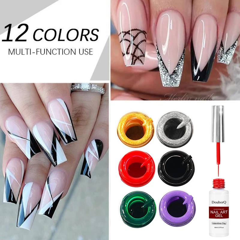

12 Colors Nail Art Gel Nail Polish 8ml Painting Gel Soak Off LED UV Gel DIY Drawing Nail Design Varnishes Manicure Tools