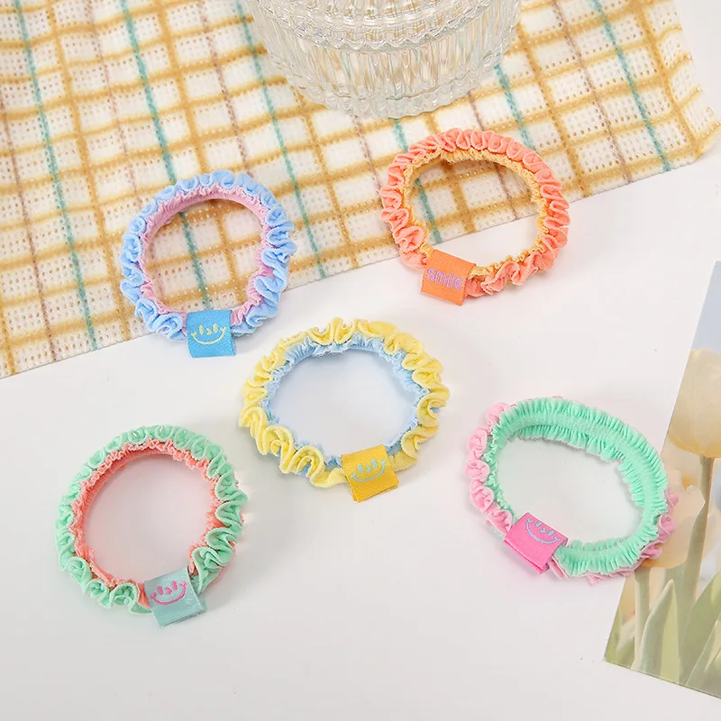 

New Gradual Color Hair Ties Fried Dough Twists Braid Headband High Elastic Smiling Face Head Scarf Headwraps for Women