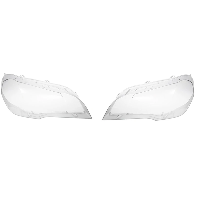 

2X Car Clear Headlight Lens Cover Replacement Head Light Lamp Shell Cover For-BMW X5 E70 2008-2013 Left & Right