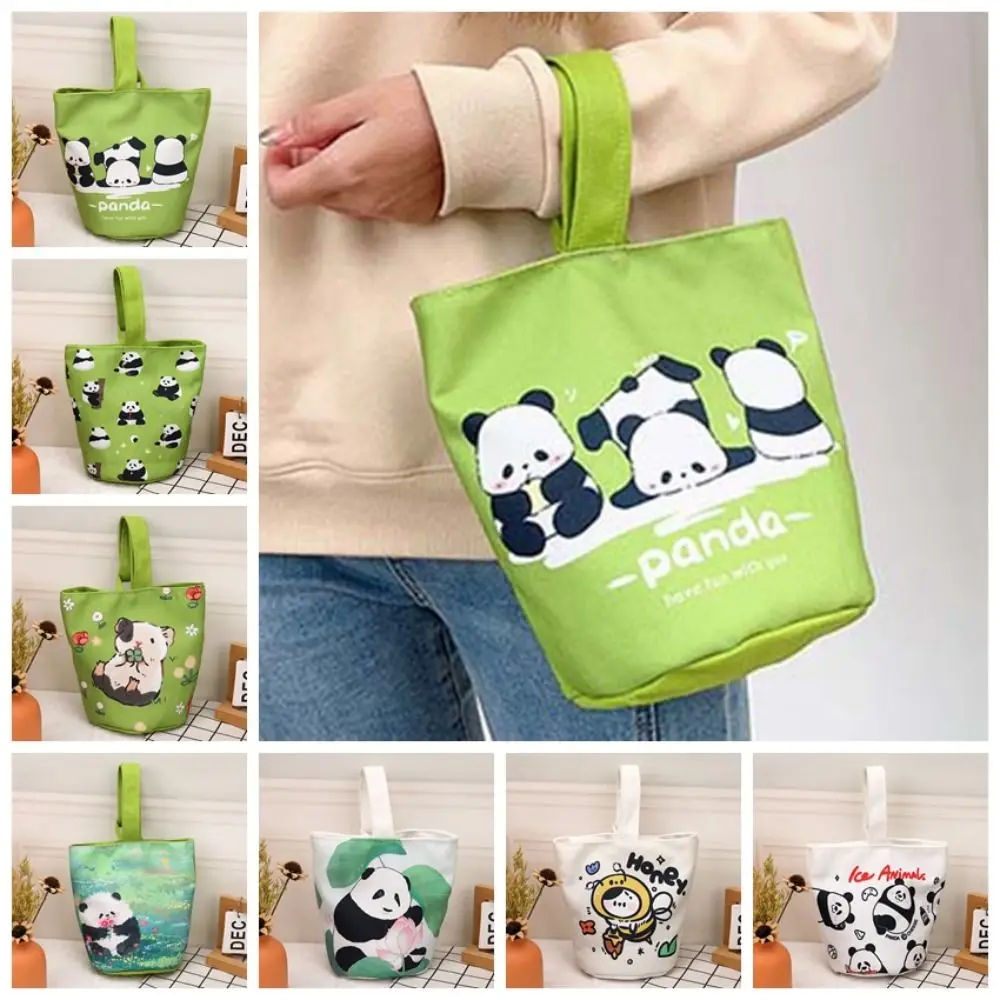 

Bee Panda Bucket Bag Cute Mouse Flower Canvas Print Tote Bag Mommy Bag Large Capacity Cartoon Animal Handbag Female/Girls