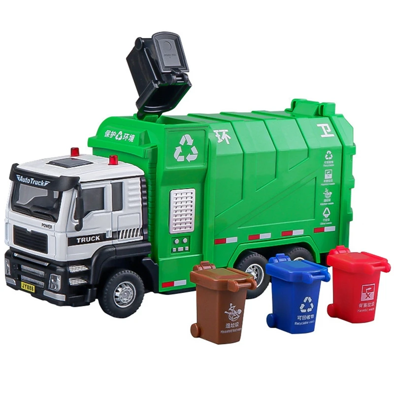 

Модель грузовика для гигиены мусора из сплава, имитация грузовика для транспортировки мусора, Защита окружающей среды
