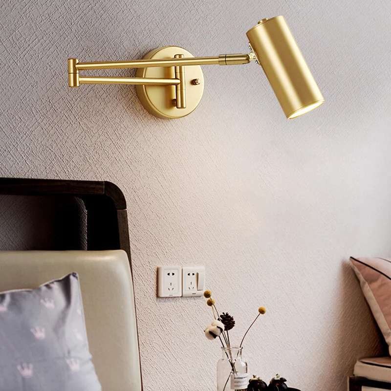 

Modern Adjustable Swing Long Arm LED Wall Lamps Indoor Lighting Household Bedside Bedroom Lamp Decor Sconce Lights