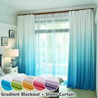 3d printed blackout curtains for living room bedroom gradient tulle curtains window kitchen treatment drapes panels home decor