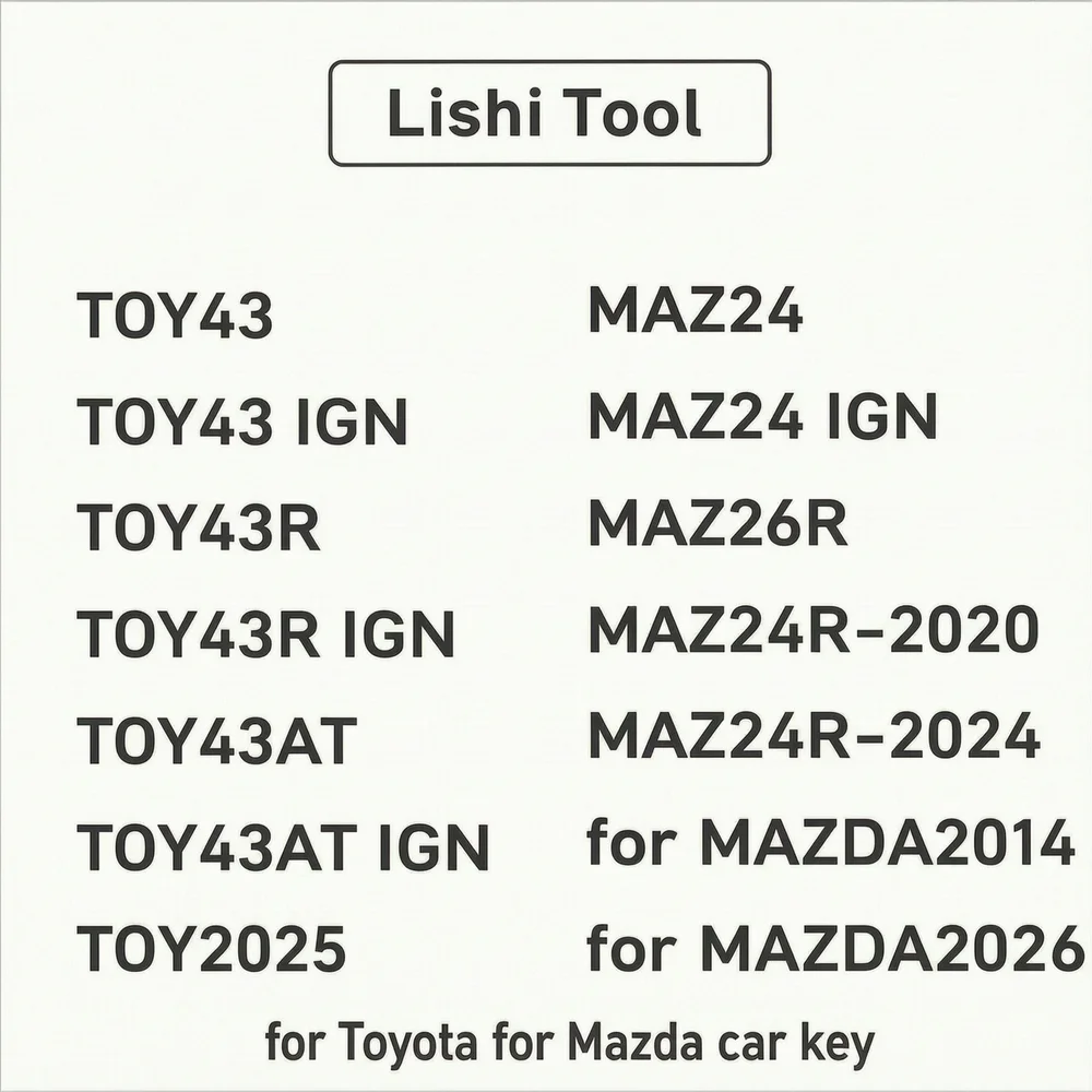 Фото Новый инструмент Lishi для MAZ24, MAZ26R, MAZ24R-2020, MAZ24R-2024, MAZDA2014, MAZDA2024-SM, TOY2025, TOY43, TOY43R, TOY43AT, а также для Toyota №5