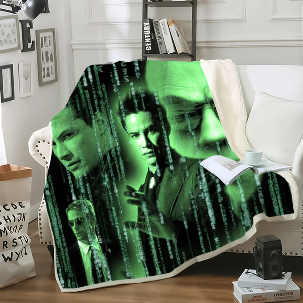 

CLOOCL The Matrix Pattern Blanket 3D Summer Fashion Brand Double Layer Blanket Throw Blanket Office Nap Blanket Drop Shipping