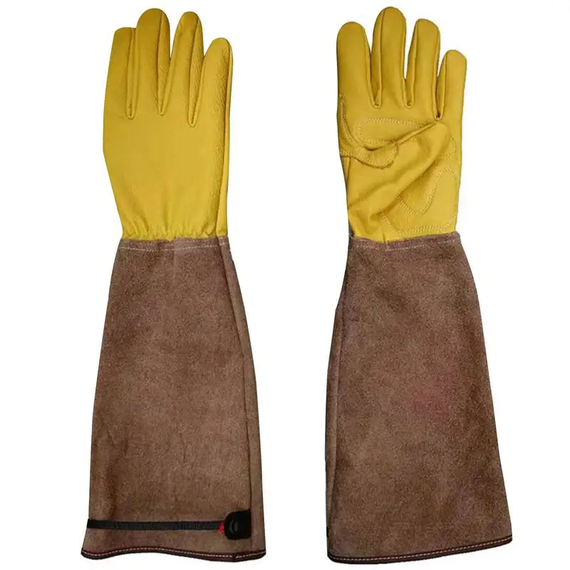 

Long Work Gloves Yard Work Gloves With Adjustable Cuffs Gardening Gloves For Women Men Long Leather Garden Gloves Thorn And Cut