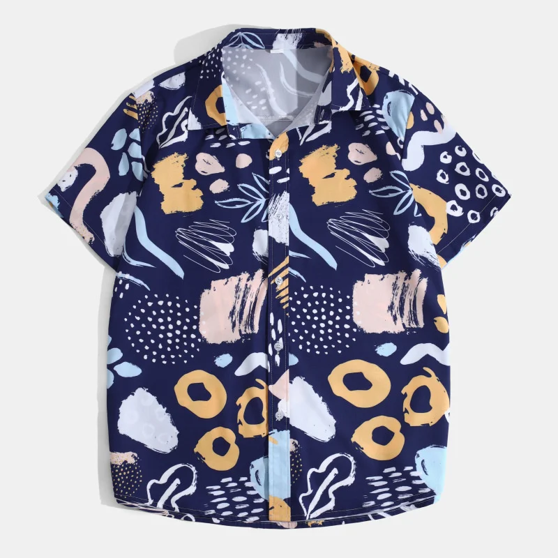 

2023 Mens Hawaiian Shirts Short Sleeve Button Down Summer Shirt Beach Casual Shirts Printing Blouses for men Free Shipping