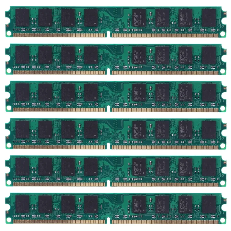 6X DDR2 800Mhz PC2 6400 2 GB 240 Pin For Desktop RAM Memory
