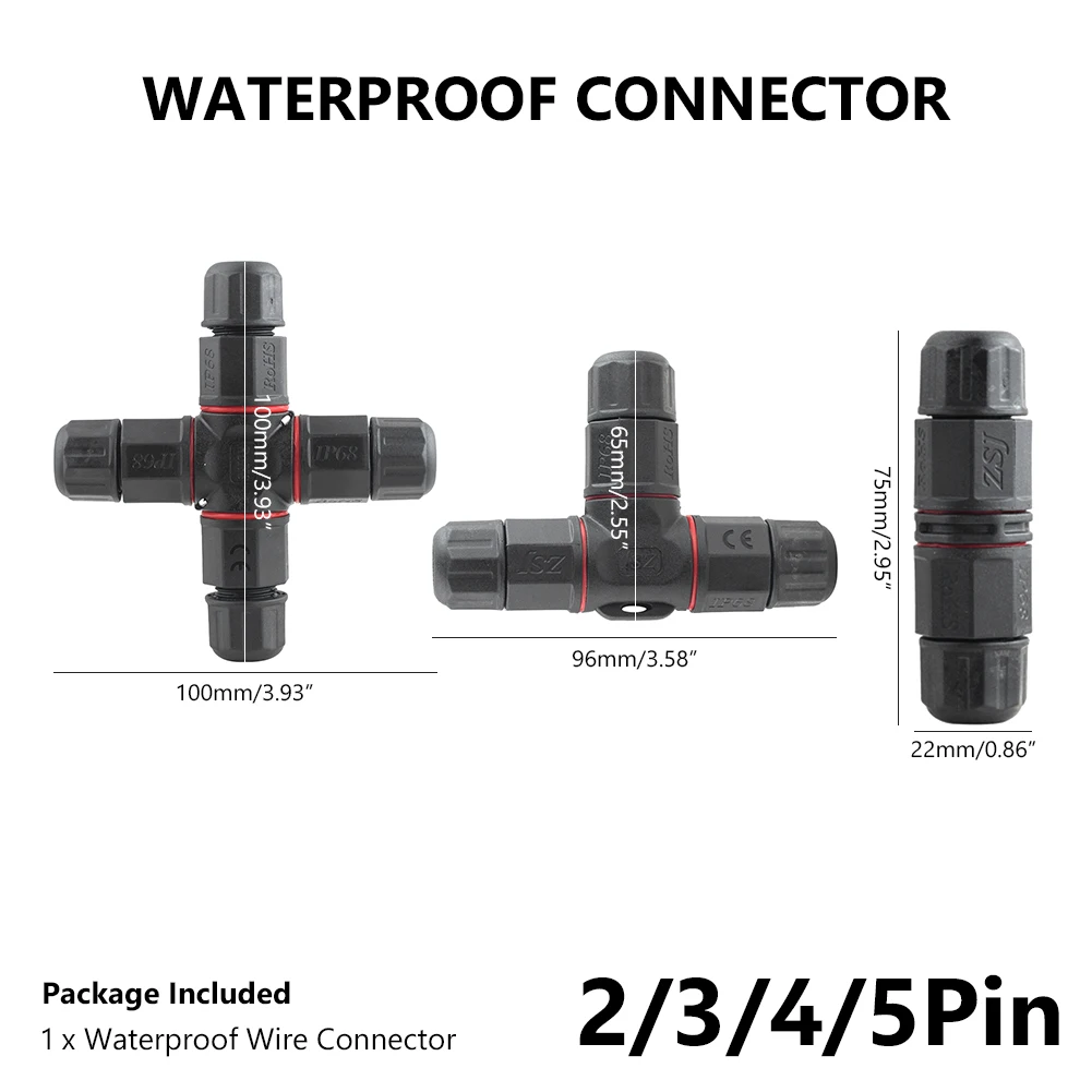 

IP68 Waterproof Cable Connector 1/2/5/10pcs Light Electrical Terminal 1 2 3 4 5 Pin Set Pin Wire Screw Pin LED Outdoor Adapter