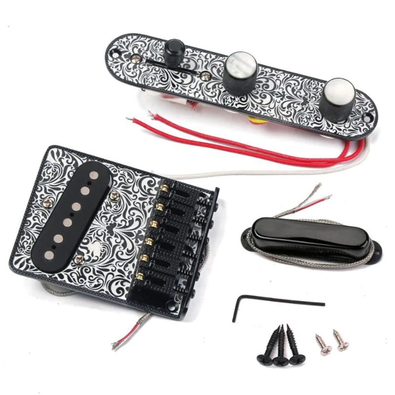 

6 Strings Saddle Bridge Plate 3-way Switch Control Board Neck Pickup Assembly