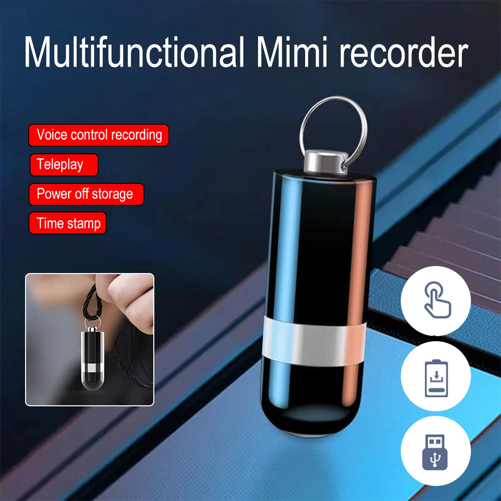 Mini Digital Keychain Voice Recorder HD Recording Pen Noise 