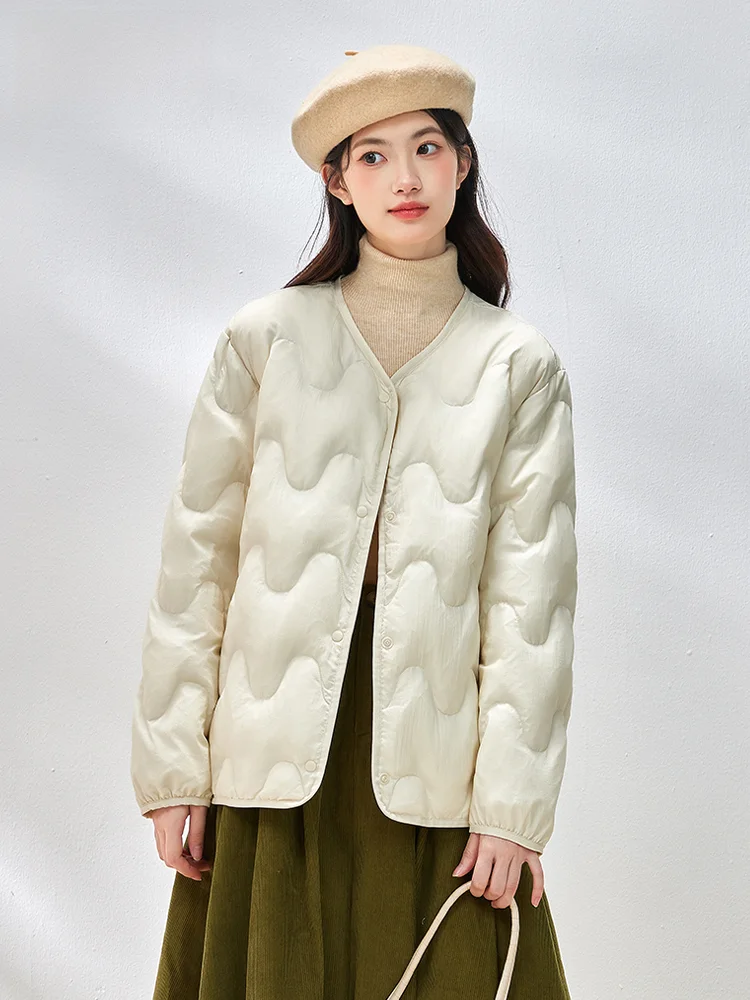 Женский легкий пуховик Snow Flng новая зимняя короткая куртка с подкладкой и круглым