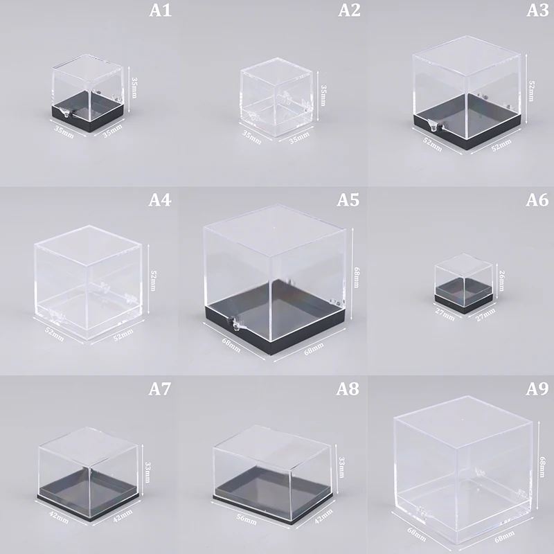 

Ящики для хранения 1 шт., крышки для драгоценных камней, прозрачный контейнер для монет, образец, мини квадратный куб, акриловая зеркальная стандартная деталь