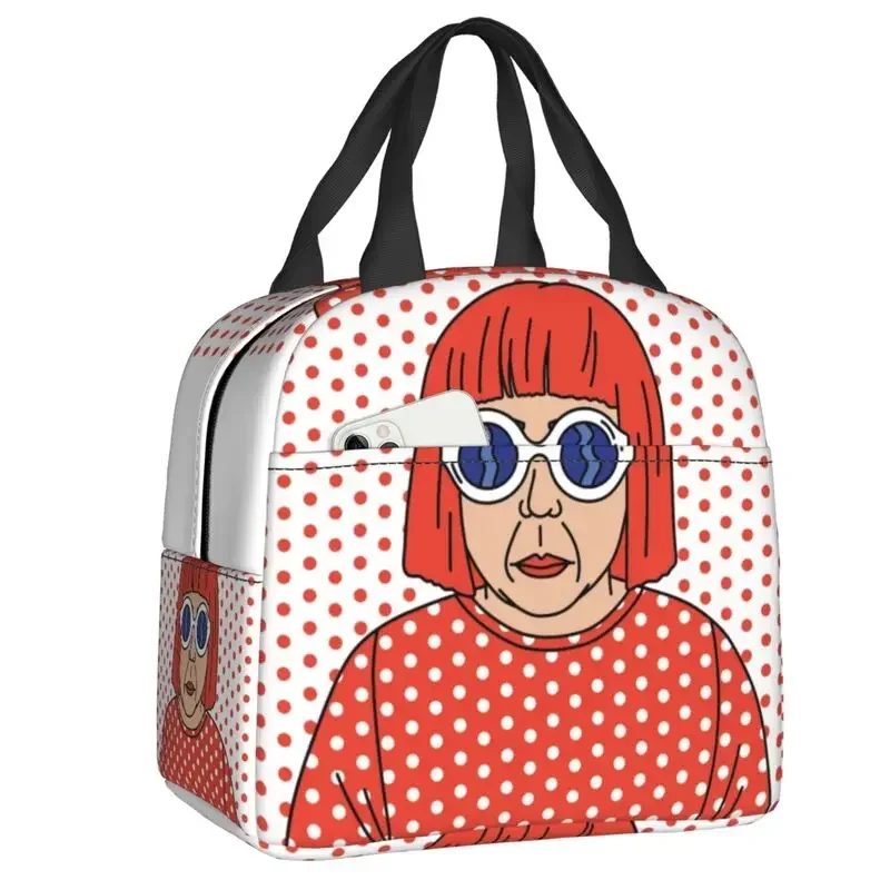 Крутая изолированная сумка-тоут для ланча Yayoi Kusama в горошек теплая Термосумка