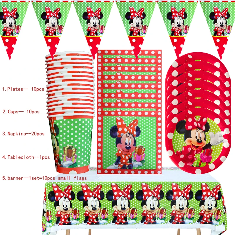 

Disney Mickey Mouse Theme Baby Shower Happy Birthday Party Decorations Tableware Tablecloth Pennant Cup Plate Napkin 51pcs/lot