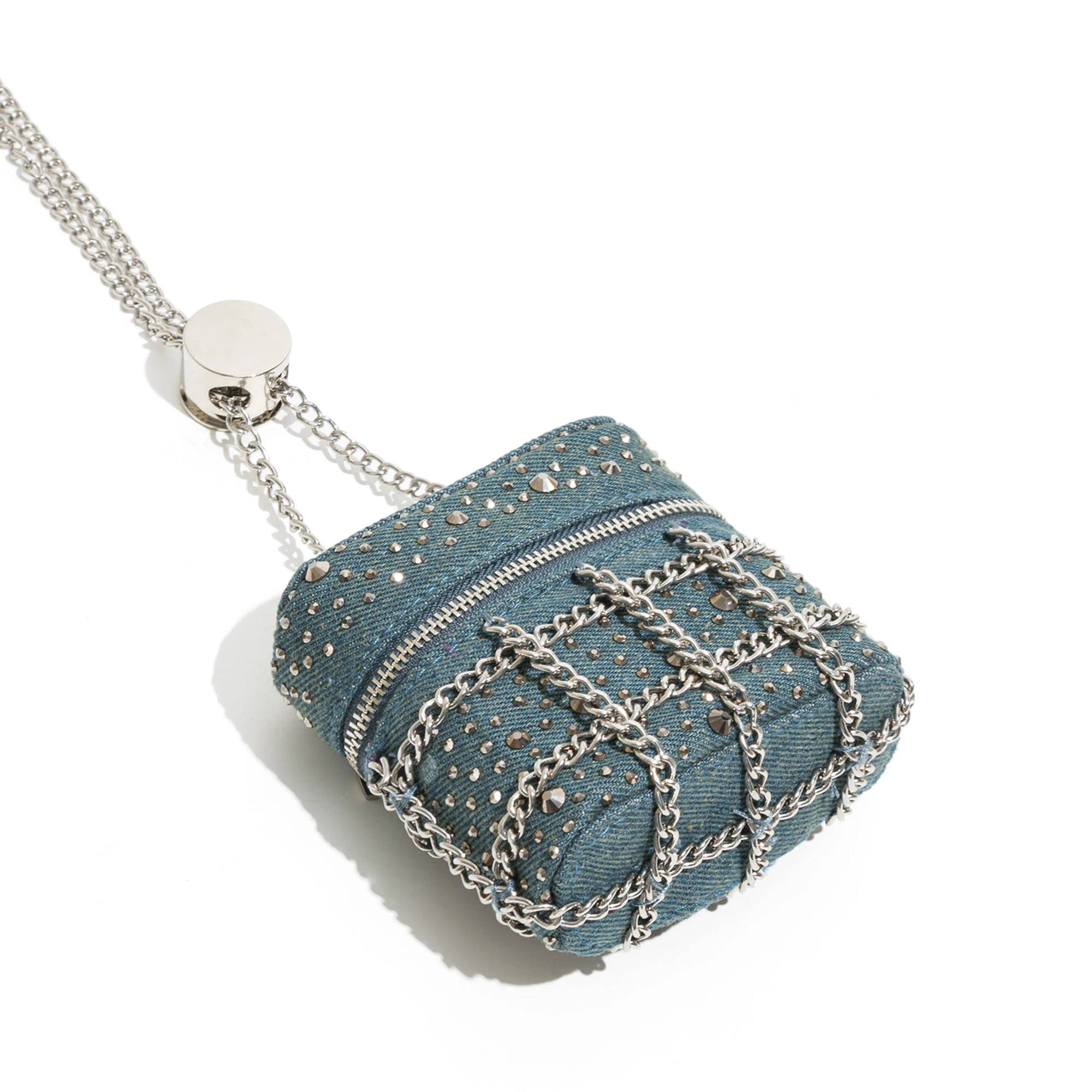 

Punk Rivet Women's Crossbody Bag Retro Chain Sling Shoulder Pouch Vintage Denim Ladies Lipstick Purse Luxury Designer
