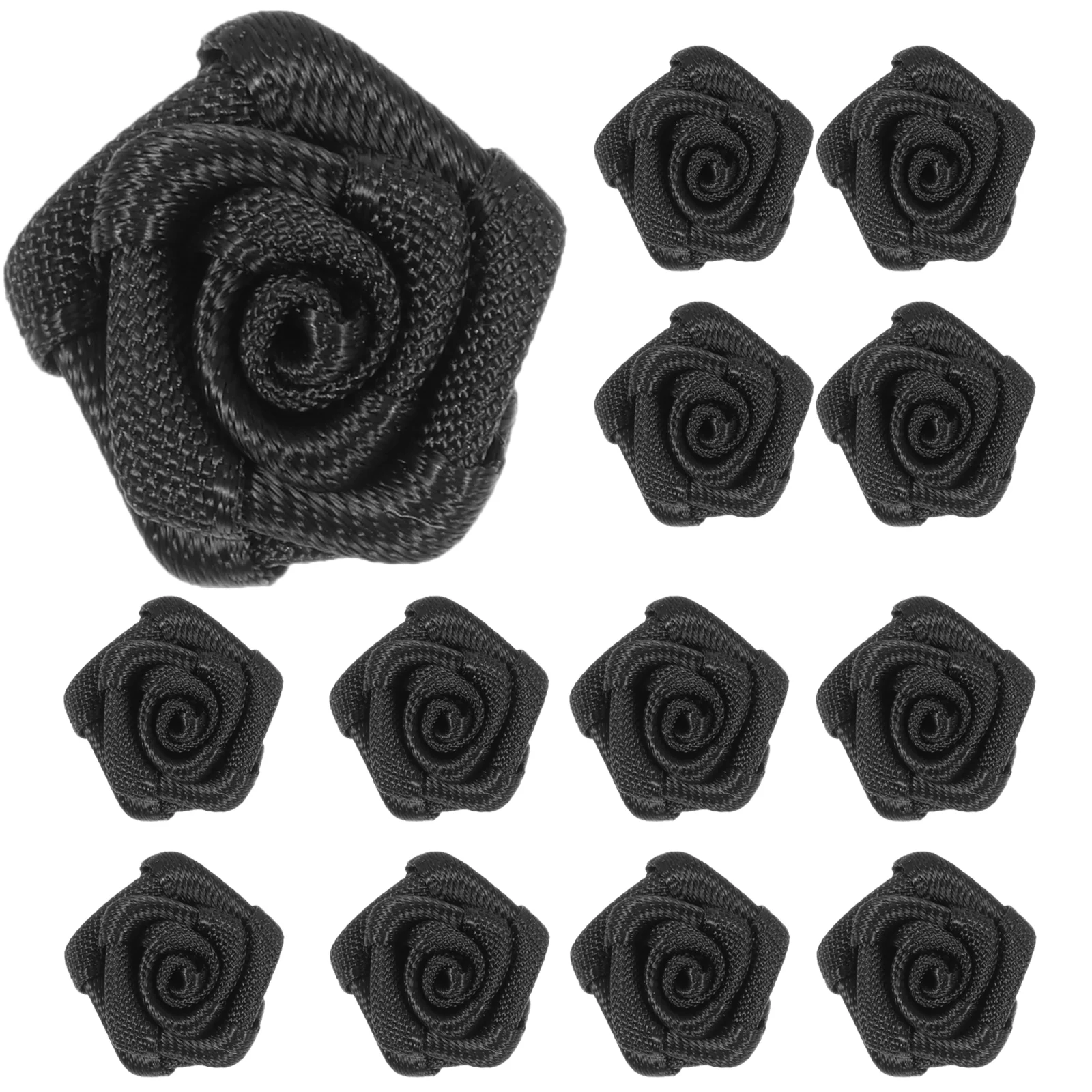 

Rose Flowers Flower Headsfabric Diy Fake Black Embellishments Roses Crafts Mini Artificial Applique Bulk Embellishment Silk