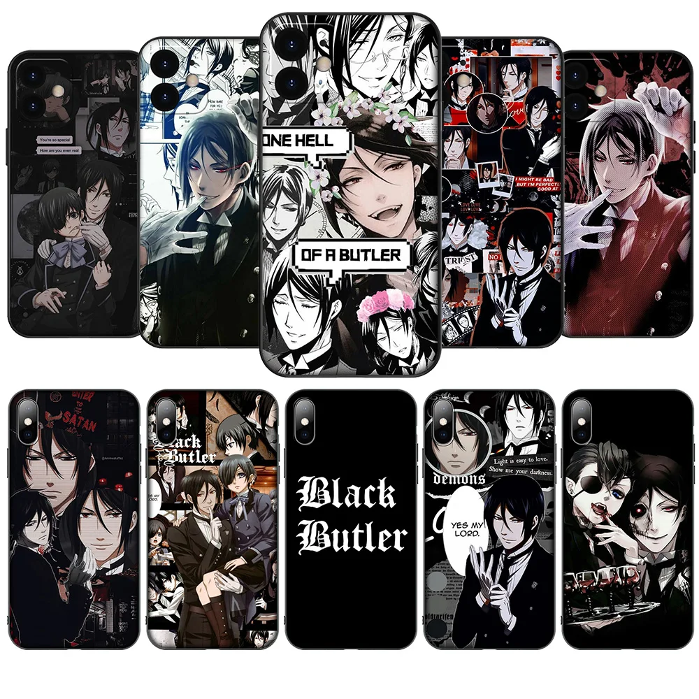 HA22 Black Butler Kuroshitsuji Soft Case for iPhone 12 11 X XS XR Pro Max 6 6s Plus SE
