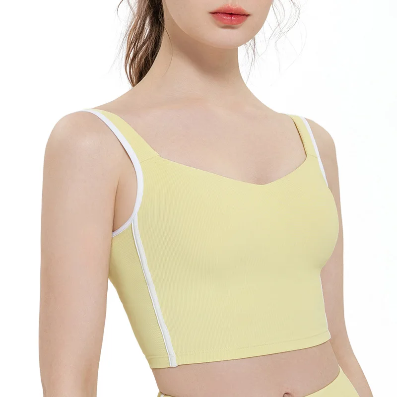 

Sports Butter Soft Yoga Fitness Bra Run Tops Sexy Back Stretchy Sports Workout Athletic Vest Tank Shockproof Tops Bra