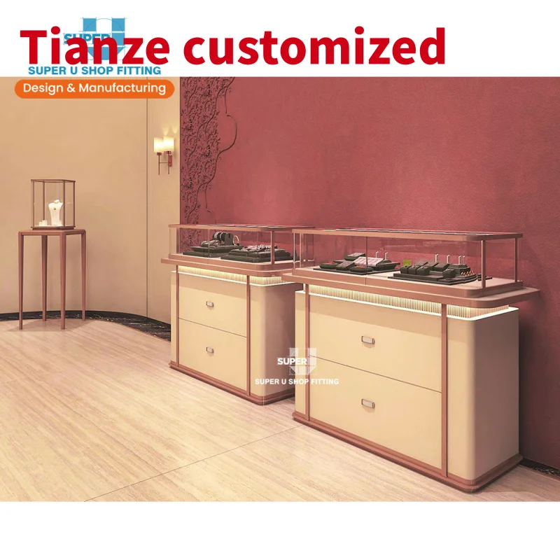 (Под заказ) Высококачественный изогнутый стол для ювелирных изделий роскошный