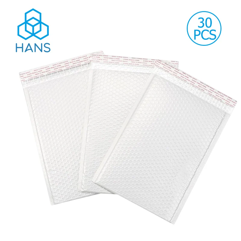 30PCS Small Bubble Mailer Packaging 4x7 Polymailer Self Seal Padded Envelopes Gift Bags 10x13 White Package Bags For Business