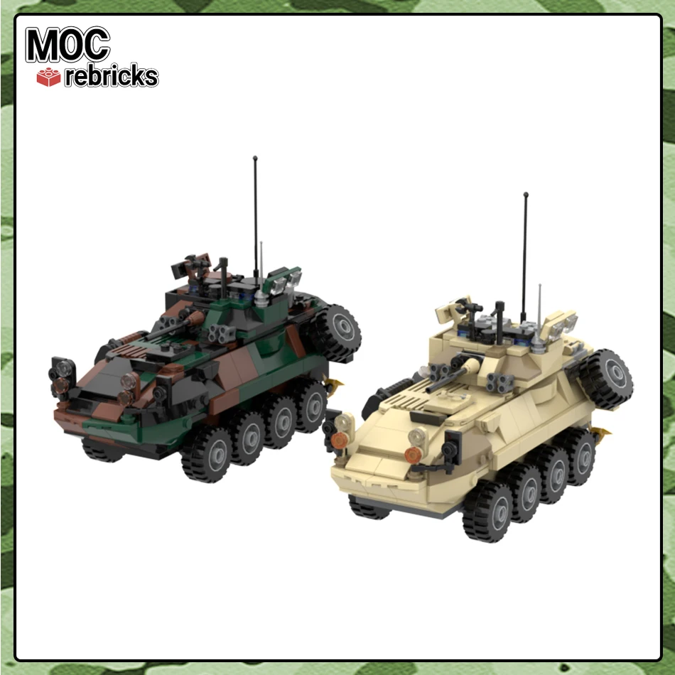 MOC военная серия DIY строительный блок кирпич LAV-25 армейские пехотные оружие боевой
